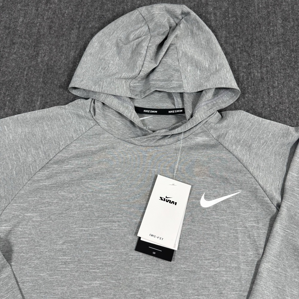 Nike Swim Men M Dri-FIT Hoodie Gray UPF 40+ Long Sleeve NWT NESSB669-090